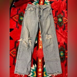 AGOLDE light wash ripped jeans